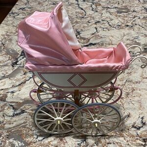 1995 ufdc marklin Pink and white baby Doll Carriage stroller